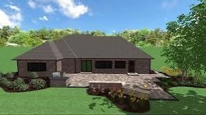 3D design rendering of a backyard patio